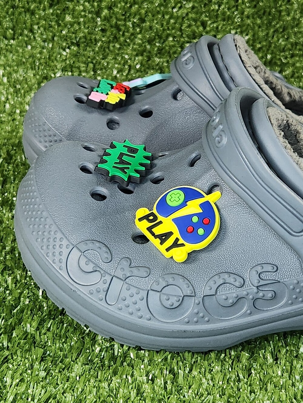 Crocs Little Kids Baya Gray Dual Comfort Clogs Slip-on Sandals Boys Size 10C - Picture 1 of 15